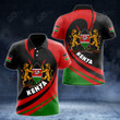 AIO Pride Kenya Coat Of Arms Big Wave Style Polo Shirt