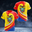 AIO Pride Ecuador Coat Of Arms Big Wave Style T-shirt