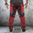 AIO Pride Red And Black Bandana Patchwork Jogger Pants