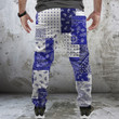 AIO Pride Blue And White Bandana Patchwork Jogger Pants