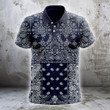 AIO Pride Dark Blue Bandana Patchwork Polo Shirt
