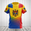 AIO Pride Custom Name Moldova Flag Criss Cross Style T-shirt