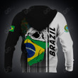 AIO Pride Custom Name Brazil Coat Of Arms Skull Scarf Flag Hoodies