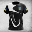 AIO Pride Custom Name Ukraine Coat Of Arms & Flag T-shirt