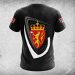 AIO Pride Custom Name Norway Coat Of Arms & Flag T-shirt