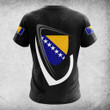 AIO Pride Custom Name Bosnia Coat Of Arms & Flag T-shirt