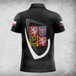 AIO Pride Custom Name Czech Republic Coat Of Arms & Flag Polo Shirt