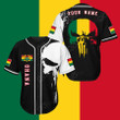 AIO Pride Custom Name Ghana Skull Flag Baseball Jersey