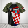 Customize Croatia Coat Of Arms Camouflage Baseball Jersey Shirt