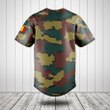 Customize Belgium Coat Of Arms Camouflage Baseball Jersey Shirt