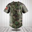 Customize Switzerland Coat Of Arms Camouflage Baseball Jersey Shirt