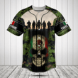 Customize Mexico 3D Skull Flag Camouflage Baseball Jersey Shirt
