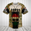Customize Hungary 3D Skull Flag Camouflage Baseball Jersey Shirt