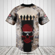 Customize Latvia 3D Skull Flag Camouflage Baseball Jersey Shirt