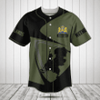 Customize Sweden Map Black And Olive Green Baseball Jersey Shirt