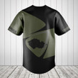 Customize Czech Republic Map Black And Olive Green Baseball Jersey Shirt