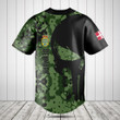 Customize Denmark Black Skull Camouflage Baseball Jersey Shirt