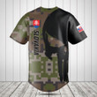Customize Slovakia Black Skull Camouflage Baseball Jersey Shirt
