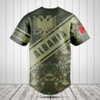 Customize Albania Coat Of Arms Camouflage 3D Baseball Jersey Shirt