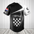 Customize Croatia Symbol Black And White Skull Baseball Jersey Shirt