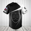 Customize Slovakia Symbol Black And White Skull Baseball Jersey Shirt