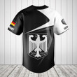 Customize Germany Symbol Black And White Skull Baseball Jersey Shirt
