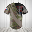 Customize Slovakia Coat Of Arms Camo Fire Style Baseball Jersey Shirt