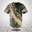 Customize Armenia Coat Of Arms Camo Fire Style Baseball Jersey Shirt