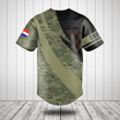 Customize Croatia Coat Of Arms Camo Fire Style Baseball Jersey Shirt