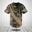 Customize France Coat Of Arms Camo Fire Style Baseball Jersey Shirt