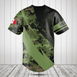 Customize Mexico Coat Of Arms Camo Fire Style Baseball Jersey Shirt