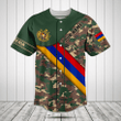 Customize Armenia Flag Camouflage Army Baseball Jersey Shirt