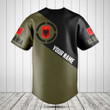 Customize Albania Coat Of Arms Round Baseball Jersey Shirt