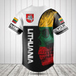 Customize Lithuania Skull Flag 3D Black And White Baseball Jersey Shirt