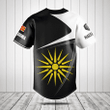 Customize Macedonia Kutlesh Star Black And White Skull Baseball Jersey Shirt