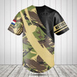 Customize Netherlands Army Camo Fire Style Baseball Jersey Shirt