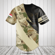 Customize Hungarian Army Camo Fire Style Baseball Jersey Shirt