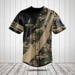 Customize French Army Camo Fire Style Baseball Jersey Shirt