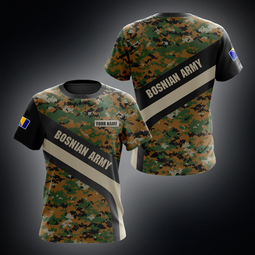 AIO Pride - Custom Name Bosnian Army Camo AP1 Father's Day Gift Unisex Adult Shirts