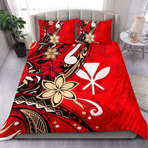AIO Pride Tribal Flower With Special Turtles Red Hawaii Bedding Set
