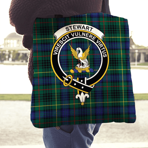 AIO Pride Stewart Hunting Modern Clan Tartan Crest Tote Bag