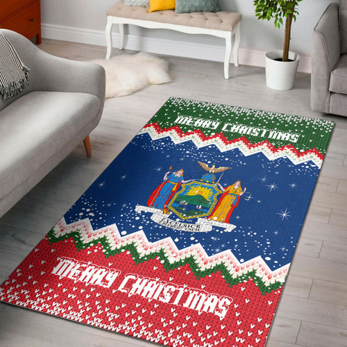 AIO Pride Flag Of The State Of New York Merry Christmas Area Rug