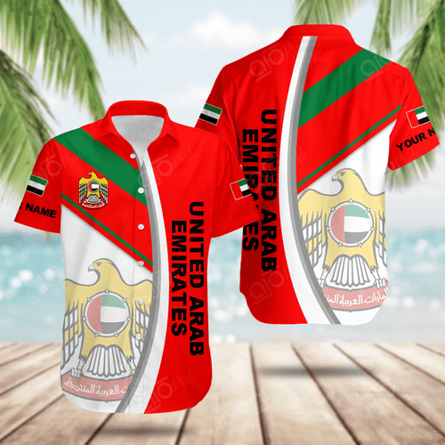 AIO Pride Custom Name United Arab Emirates Basic Form Hawaiian Shirt
