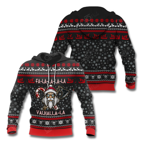 AIO Pride Fa-La-La-La Valhalla-La Viking Christmas Santa Claus Candy Axe Hoodies