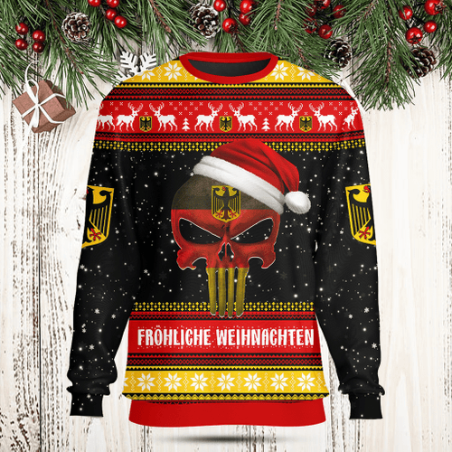 Germany Merry Christmas Santa Skull Sweatshirt