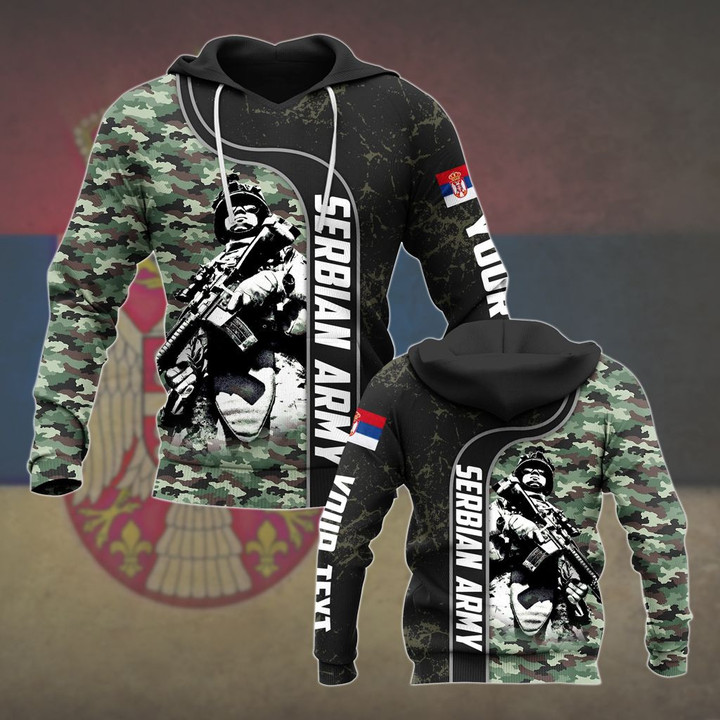 AIO Pride - Customize Serbian Army Soldier Camo Unisex Adult Hoodies