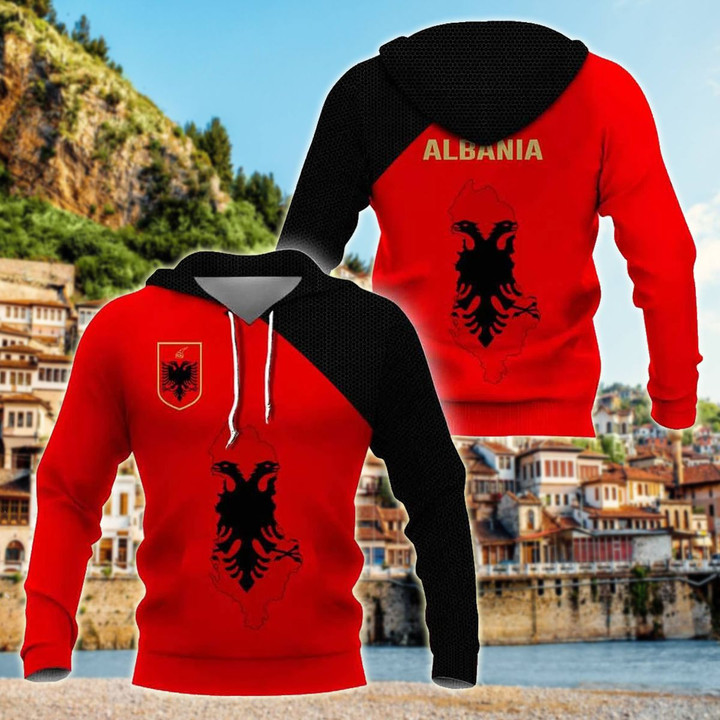 AIO Pride - Albania Flag 3D Unisex Adult Hoodies