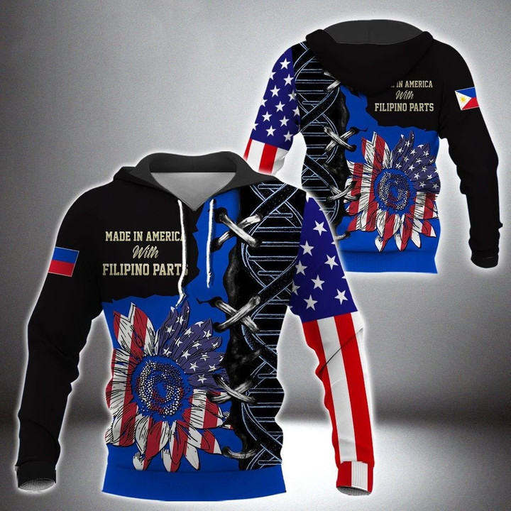 AIO Pride - Made In America With Filipino Parts DNA Unisex Adult Hoodies