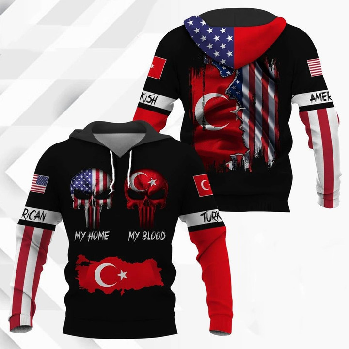 AIO Pride - American My Home Turkish My Blood Unisex Adult Shirts
