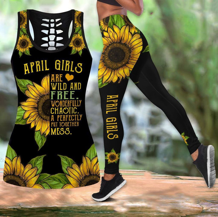 AIO Pride - April Girl With Sunflower Hollow Tank Top Or Legging